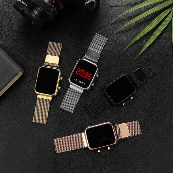 black New Magnet Chain Digital LED Watch For Mens &amp; Womens (without box )